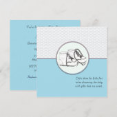 Baby schoenen Retro Baby shower Uitnodiging blauw (Voorkant / Achterkant)