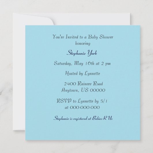 Baby schoenen Retro Baby shower Uitnodiging blauw (Achterkant)