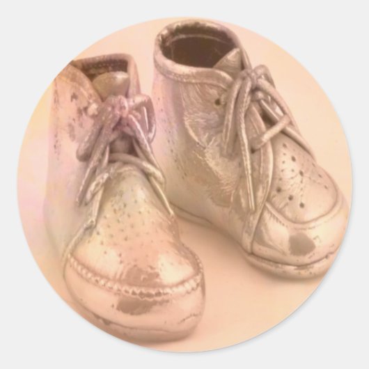 Baby schoenen ronde sticker (Voorkant)