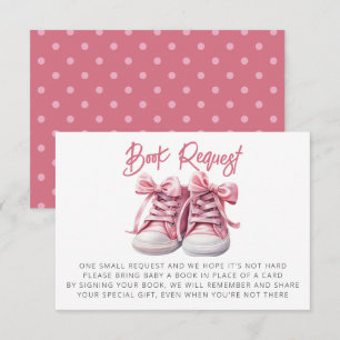 Baby Schoenen   Roze Meisje Baby shower Boek Aanvr Informatiekaartje