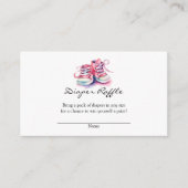 Baby Schoenen | Roze Meisje Baby shower Luier Raff Informatiekaartje (Voorkant)