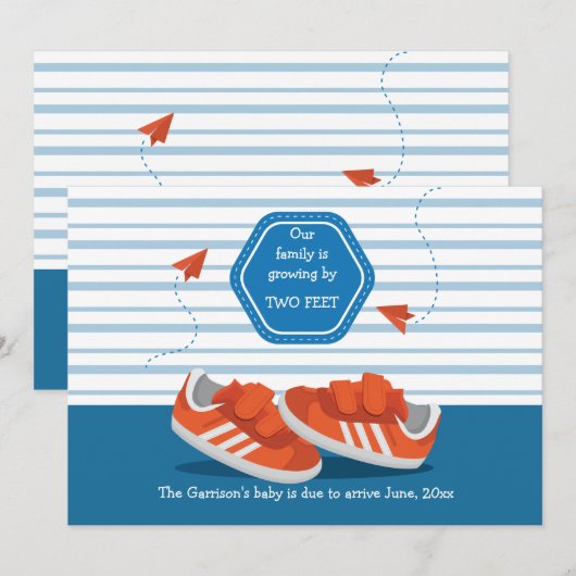 Baby schoenen Zwangerschap Aankondiging (Voorkant / Achterkant)