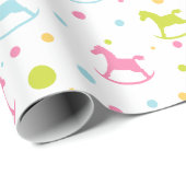 Baby schommelpaarden cadeaupapier (Rol Hoek)