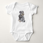 Baby Schrappy Miniature Schnauzer Romper (Voorkant)