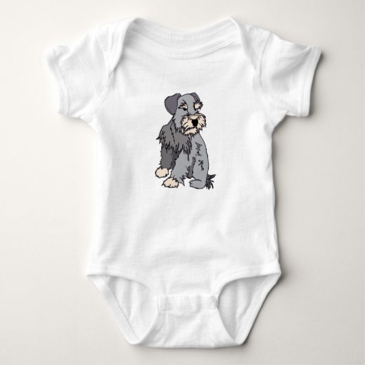 Baby Schrappy Miniature Schnauzer Romper (Voorkant)