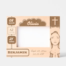 Baby Schrift + De Maagd Maria gegraveerde lijsten Lijstjes