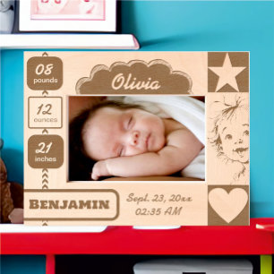 Baby Schrift gegraveerde lijsten Lijstjes
