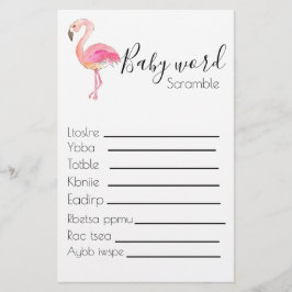 Baby-scramble-baby shower flamingo