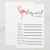 Baby-scramble-baby shower flamingo (Voorkant / Achterkant)