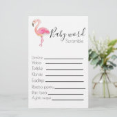 Baby-scramble-baby shower flamingo (Staand voorkant)