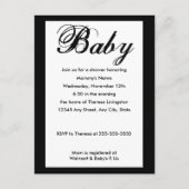 Baby Script Baby shower Invitation White Uitnodiging Briefkaart (Voorkant)