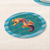 Baby Seahorse Paper Coasters Ronde Kartonnen Onderzetter (Gebogen)