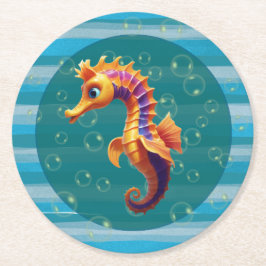 Baby Seahorse Paper Coasters Ronde Kartonnen Onderzetter