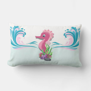 Baby Seahorse   Roze lumbar Pillow Kussen