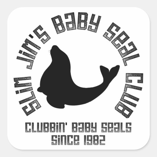 Baby Seal Clubber Vierkante Sticker (Voorkant)
