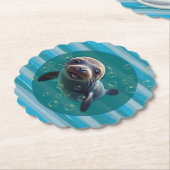 Baby Seal Paper-Onderzetters Kartonnen Onderzetters (Gekanteld)