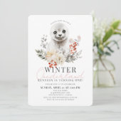Baby Seal Winter Onederland Meisje 1e Verjaardag Kaart (Staand voorkant)