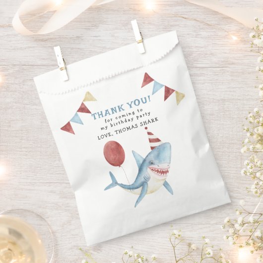 Baby Shark 1e Verjaardag onder het Zee Bedankt Bedankzakje (Geknipt)