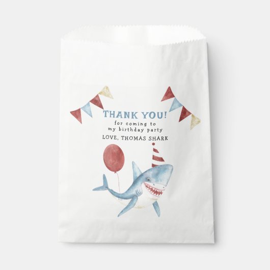 Baby Shark 1e Verjaardag onder het Zee Bedankt Bedankzakje (Voorkant)