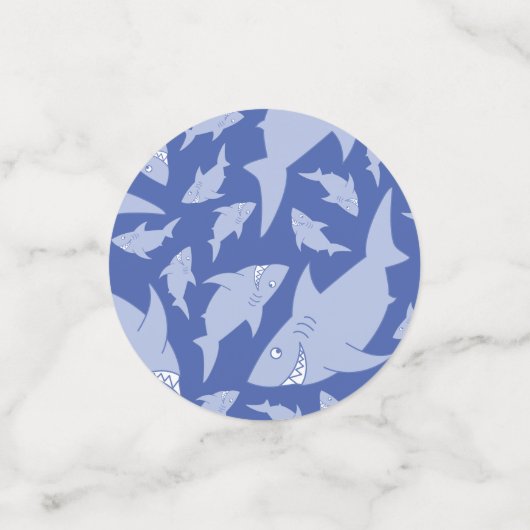 Baby Shark 1e Verjaardagsfeesttafel Decor Confetti (Kleine voorkant)