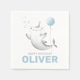 Baby Shark Balloon Kind Birthday Napkin Servet