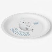 Baby Shark Balloon Kind Birthday Paper Bord (Gekanteld)