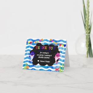 Baby Shark Bedankt Meisje en Jongen Birthday