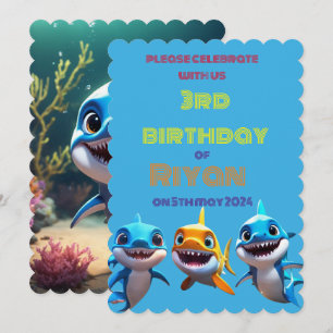 baby Shark Birthday Kaart