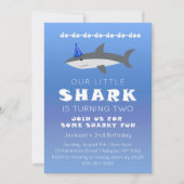 Baby Shark Birthday Party Invitation for Toddler Kaart (Voorkant)