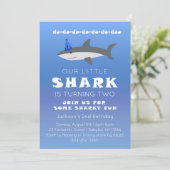 Baby Shark Birthday Party Invitation for Toddler Kaart (Staand voorkant)