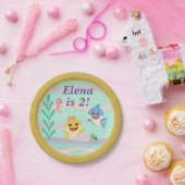 Baby Shark Birthday Party Plates Papieren Bordje (Feest)