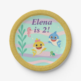 Baby Shark Birthday Party Plates Papieren Bordje