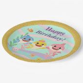 Baby Shark Birthday Party Plates Papieren Bordje (Gekanteld)