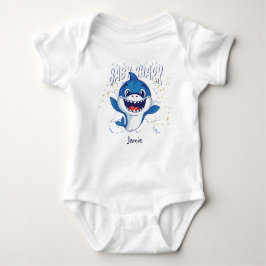 Baby Shark Blauw Witte Cute Grappige Baby Shower N Romper