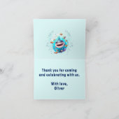 Baby Shark Boy First Birthday Party Bedankkaart (Binnen)