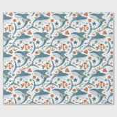 Baby Shark Boys Kids Verjaardagsgunst Gift Cadeaupapier (Vlak)