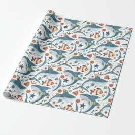 Baby Shark Boys Kids Verjaardagsgunst Gift Cadeaupapier