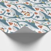 Baby Shark Boys Kids Verjaardagsgunst Gift Cadeaupapier (Hoek)