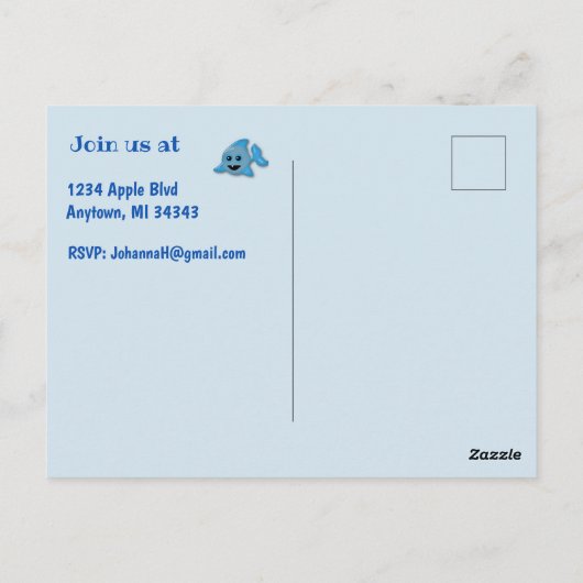 Baby Shark Briefkaart (Achterkant)