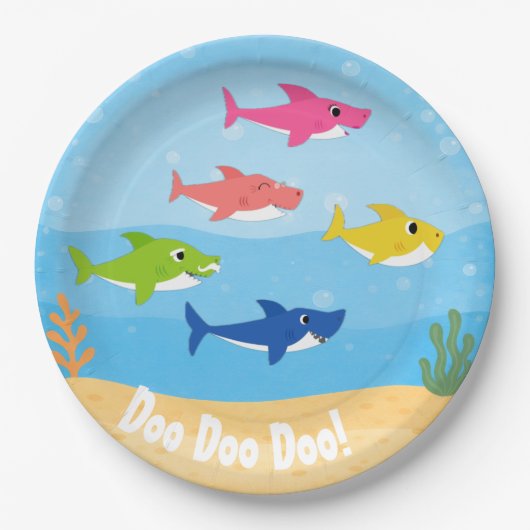 Baby Shark Dinner Plates Papieren Bordje (Voorkant)