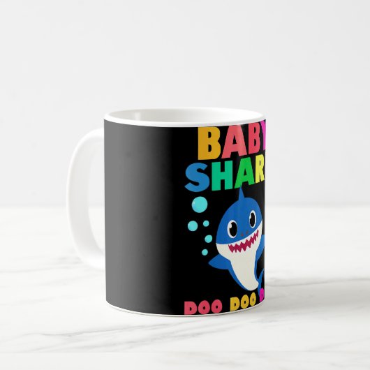 Baby Shark Doo Baby Papa Kinderen Koffiemok (Voorkant links)