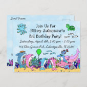 Baby Shark Family Aangepaste Uitnodiging voor verj (Voorkant / Achterkant)