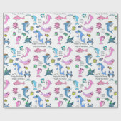 Baby Shark Family Doo Happy Birthday Cadeaupapier (Vlak)