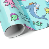 Baby Shark Family Doo Happy Birthday Cadeaupapier (Rol Hoek)