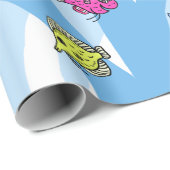 Baby Shark Family en Zee Creatures Verjaardag Cadeaupapier (Rol Hoek)