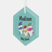 Baby Shark Festive Kerstmis Geweldige Glas Ornament (Voorkant links)