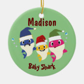 Baby Shark Festive Kerstmis Geweldige Keramisch Ornament (Voorkant)