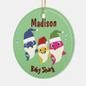 Baby Shark Festive Kerstmis Geweldige Keramisch Ornament (Links)