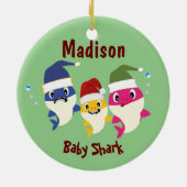 Baby Shark Festive Kerstmis Geweldige Keramisch Ornament (Achterkant)