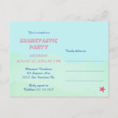 Baby Shark First Birthday schattig onder het zee b Uitnodiging Briefkaart (Achterkant)